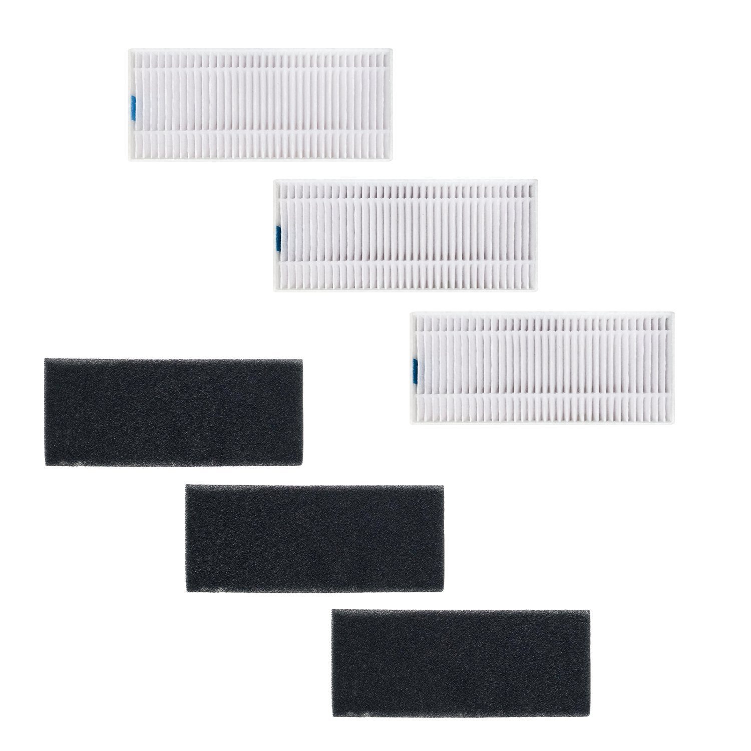 Saugroboter Zubehör-Set Ersatz 3x Feinpartikelfilter + 3x Schwammfilter Set