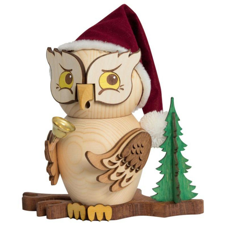 Kuhnert Räuchermännchen Räucherfigur Eule Weihnachtsmann - Räuchereule -