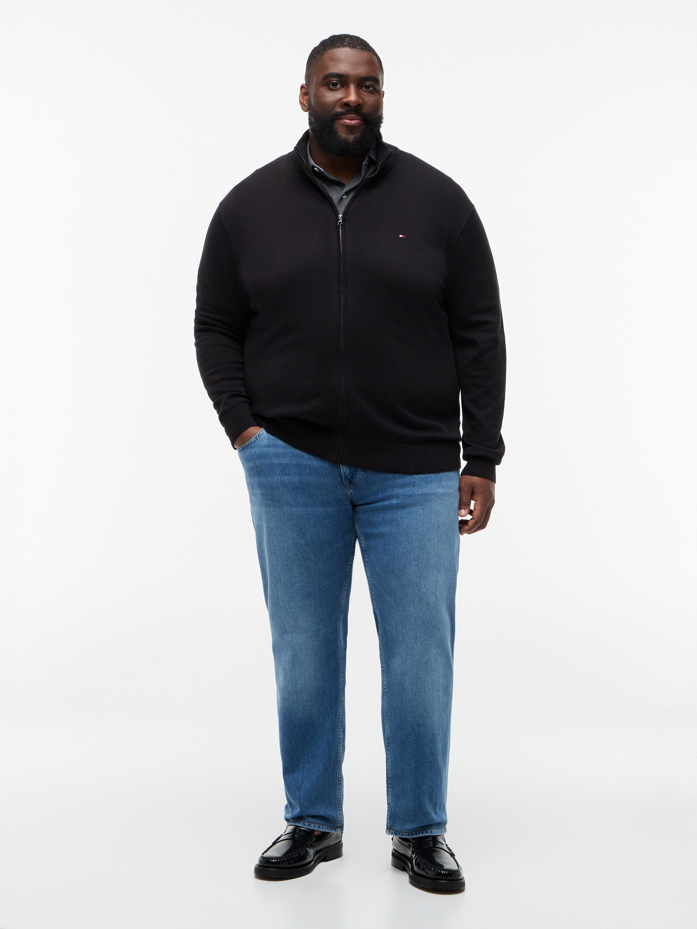 Tommy Hilfiger Big & Tall Strickjacke BT-ESSENTIAL COTTON ZIP THRU-B Großen Größen – Bild 4 von 5