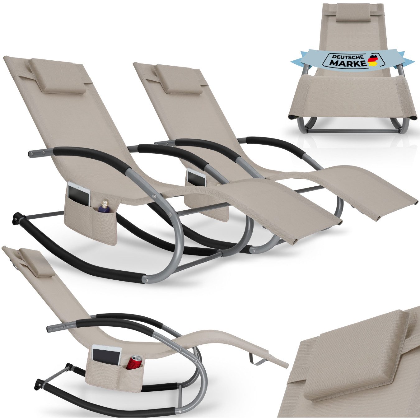 tectake Gartenliege Taya, 2er Set, 2 günstig online kaufen