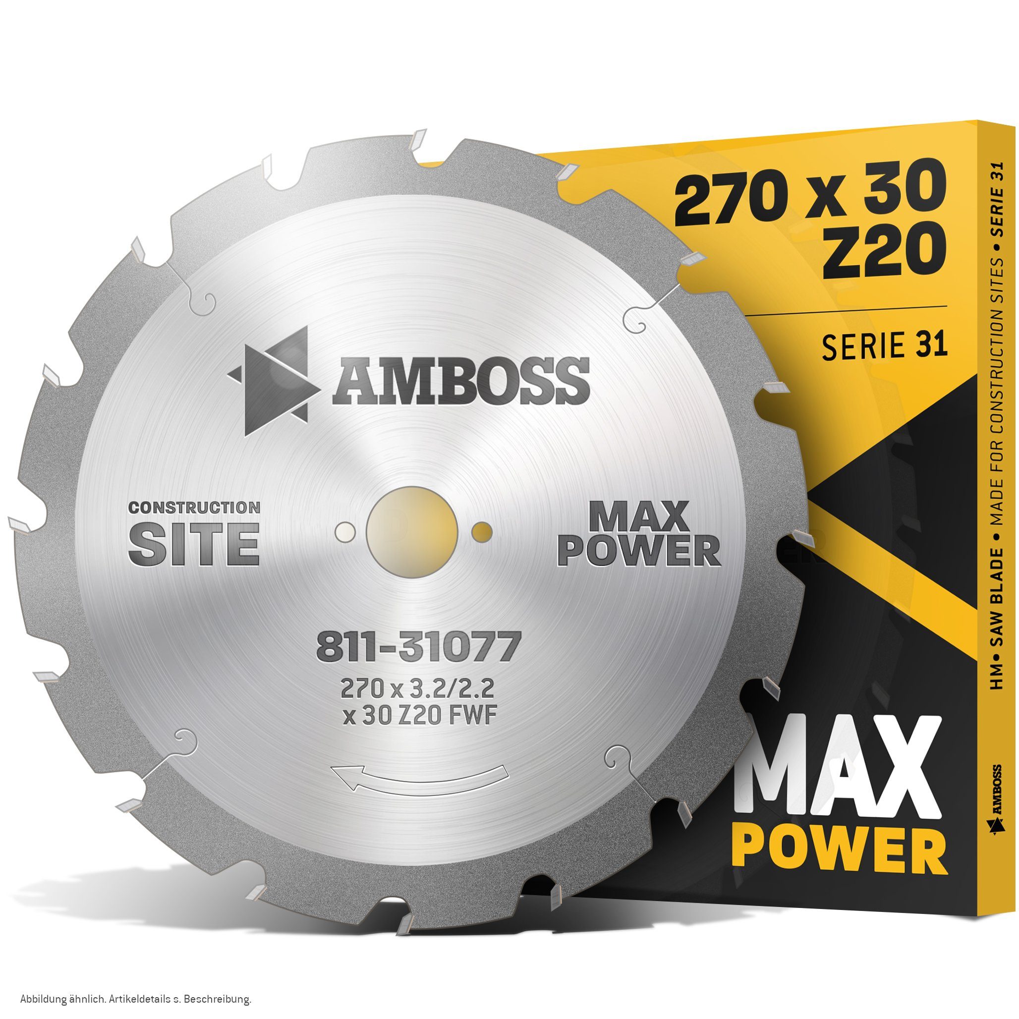 Amboss Werkzeuge Kreissägeblatt HM Kreissägeblatt - 270 x 3.2/2.2 x 30 Z20 FWF