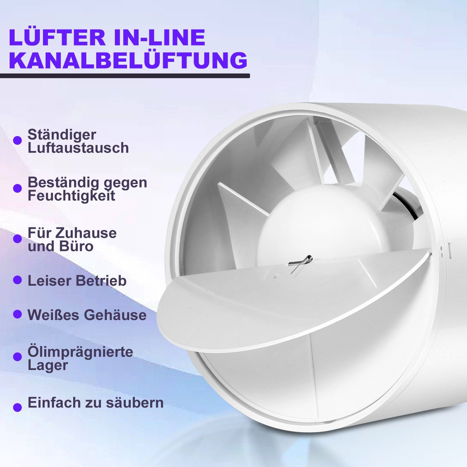 mit Rückstauklappe Gimisgu Inline-Abluftventilator Wandventilator Ø100mm/150mm 15cm Rohrventilator