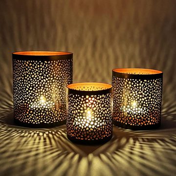 Marrakesch Orient & Mediterran Interior Windlicht 3er Set Orientalisches Windlicht Estelle, Teelichthalter, Kerzenhalter, Handarbeit
