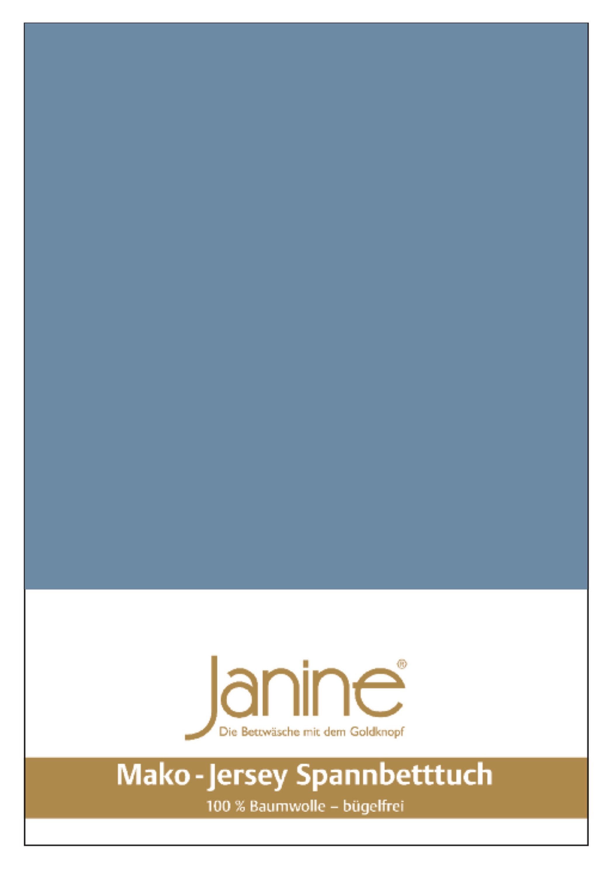Janine Janine Spannbetttuch Mako-Feinjersey 5007 denimblau (62) Größe:  150 günstig online kaufen
