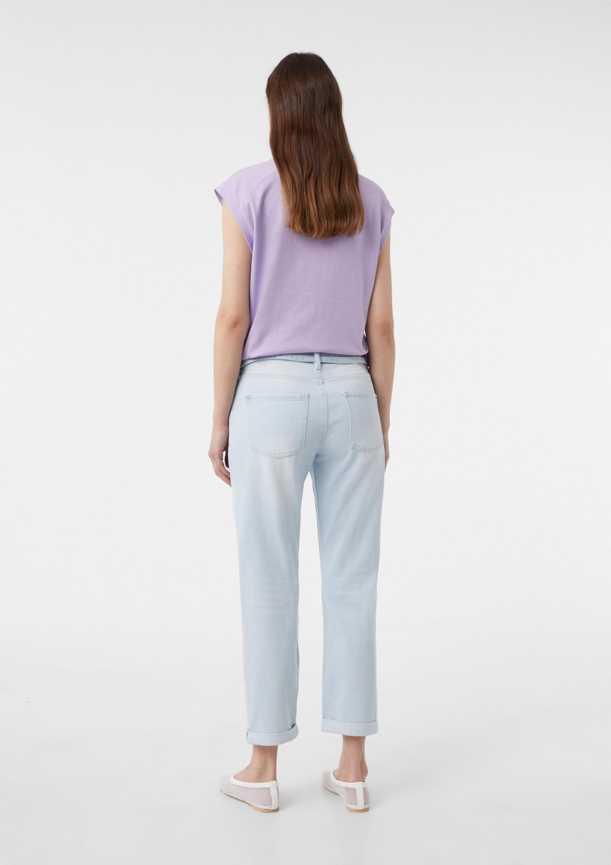 comma Regular-fit-Jeans Jeans-Hose Boyfriend-Jeans im Relaxed Fit mit Bindegürtel
