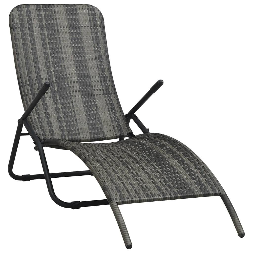 furnicato Gartenliege Klappbare Sonnenliege Poly Rattan günstig online kaufen