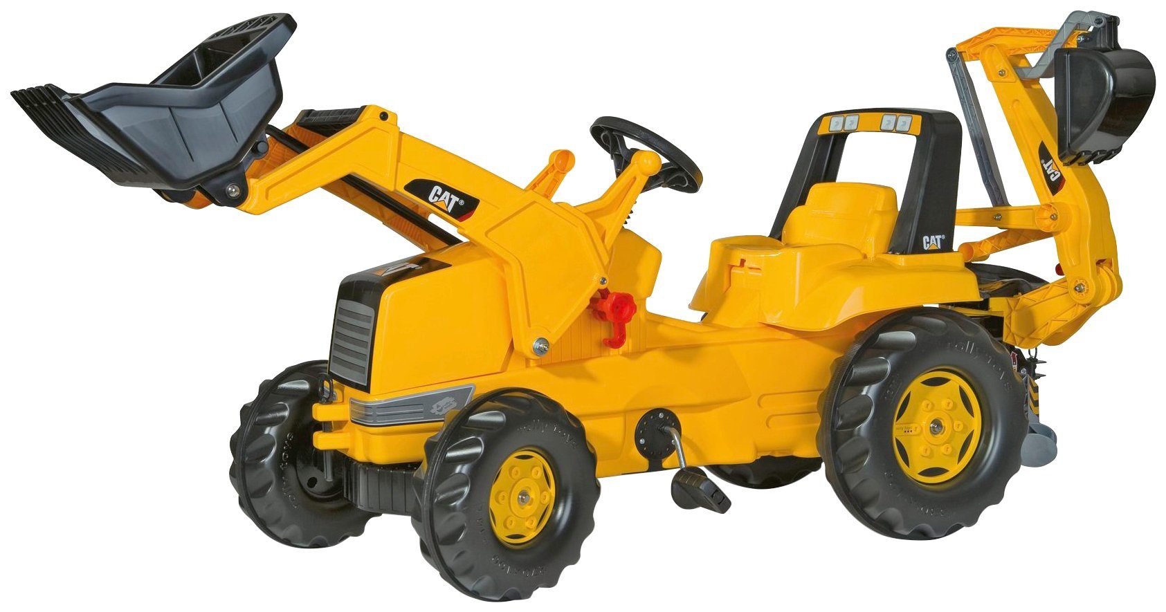 rolly toys® Tretfahrzeug CAT, Kindertraktor mit Lader und Heckbagger