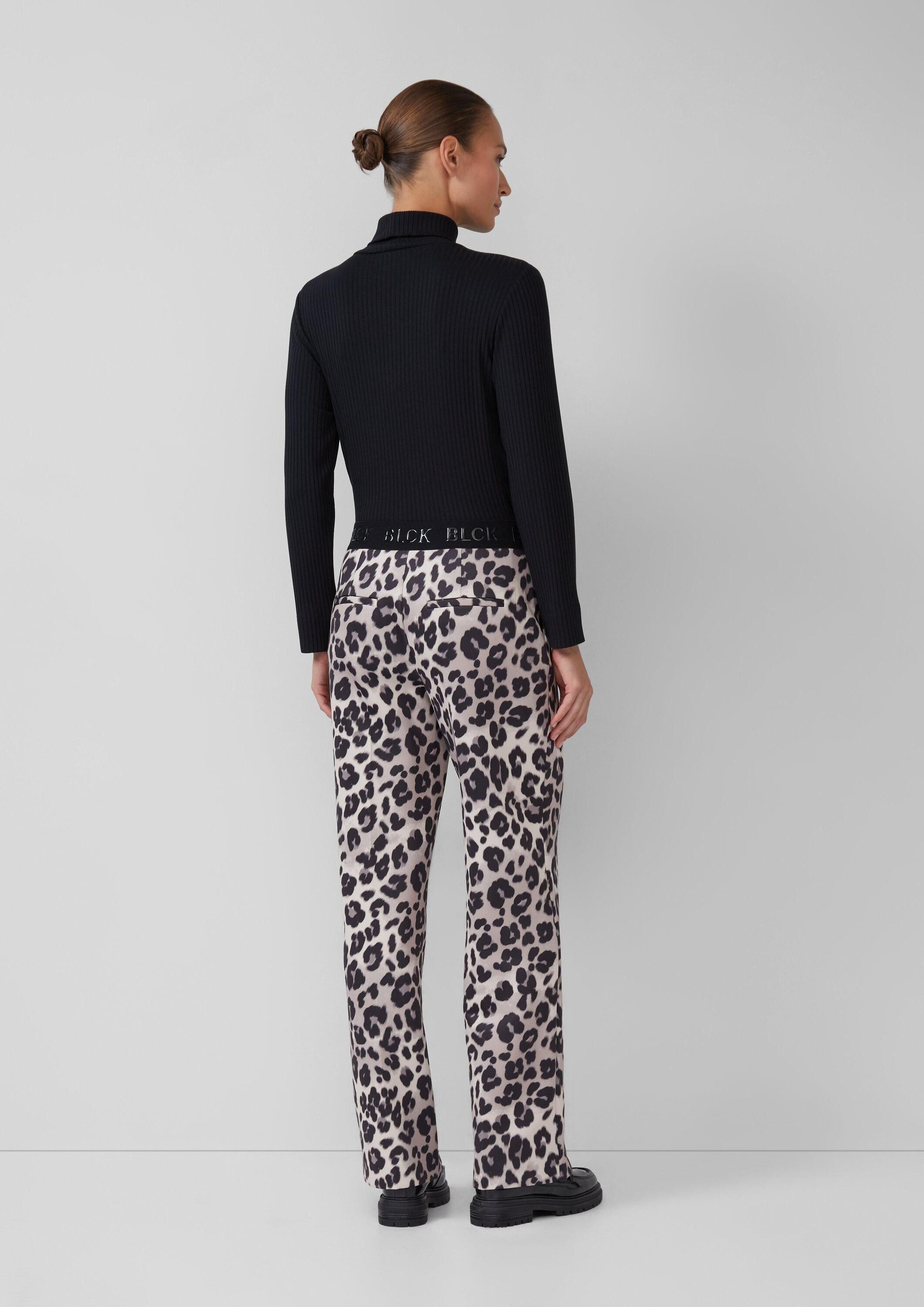 s.Oliver Chinos Hose Wide-Leg-Hose aus Scuba mit Logo-Gummibund
