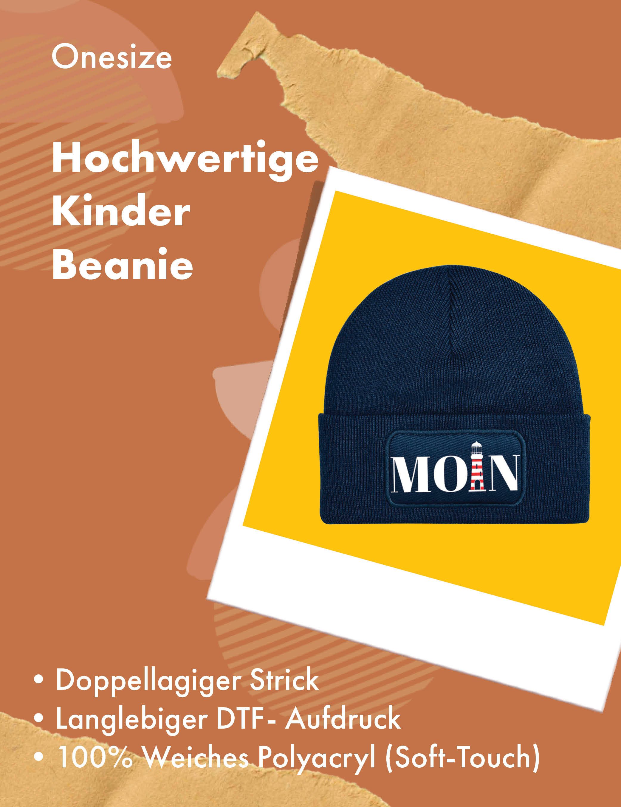 Youth Designz Beanie Unisex Kinder Beanie "Moin Leuchtturm" kleine Seemänner/Frauen Print mit lustigen und Aufdruck Mütze für Jungen Mädchen Statement Geschenk