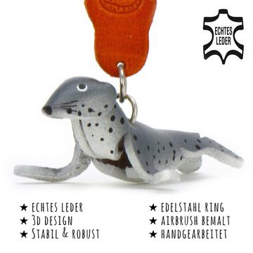 Monkimau Schlüsselanhänger Robben Schlüsselanhänger Leder Tier Figur (Packung)