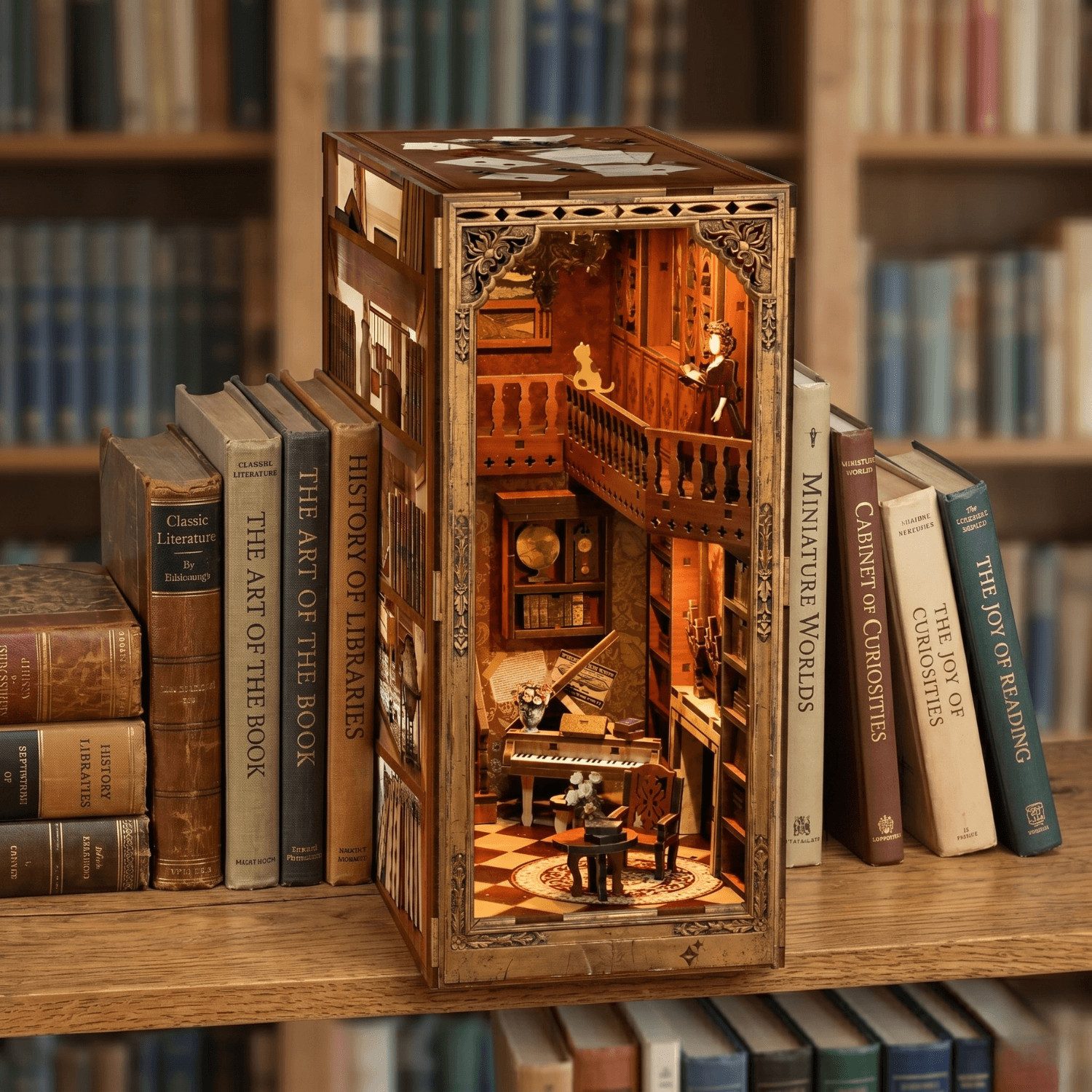 MagicHolz Buchstütze Grimm's kleines Haus Book Nook