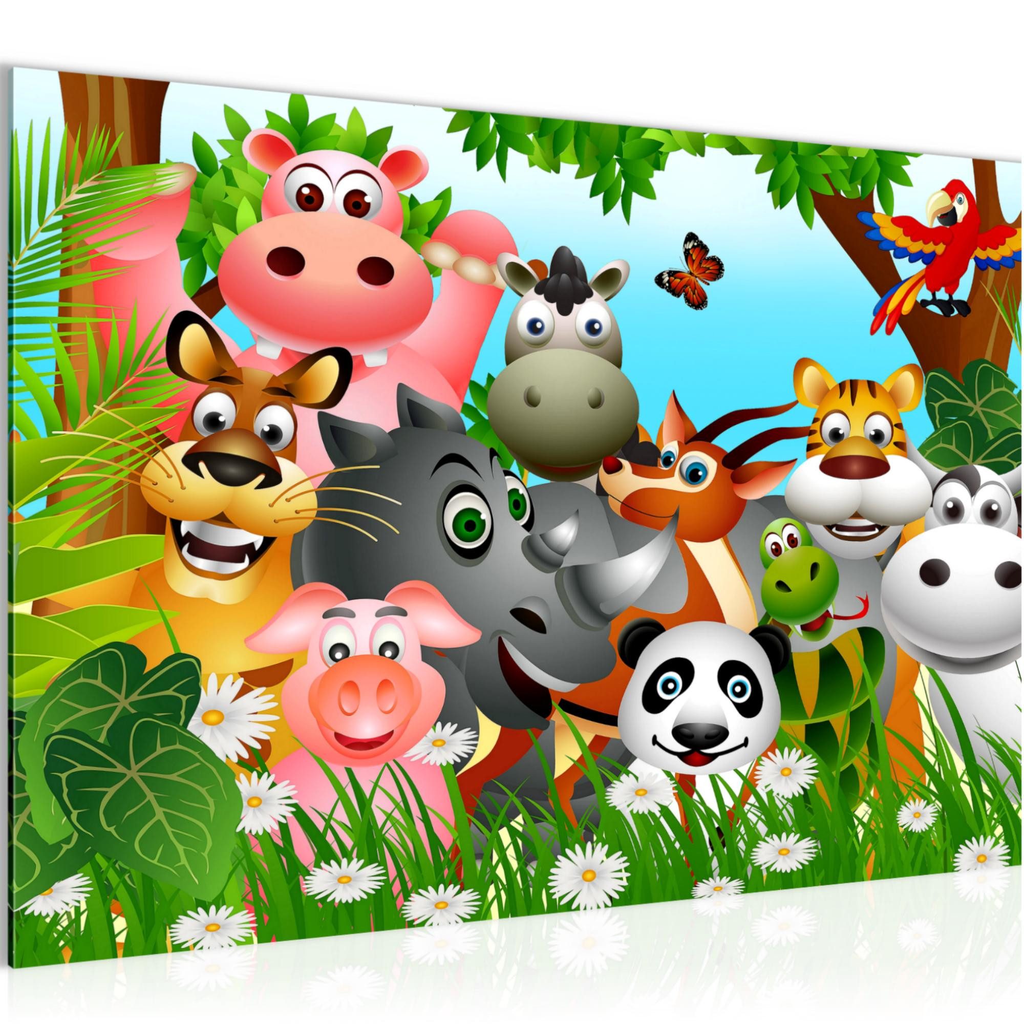 Runa Art Wandbild Kinderzimmer Afrika Tiere Babyzimmer Spielzimmer Junge Mädchen Flur, 60L x 40B cm