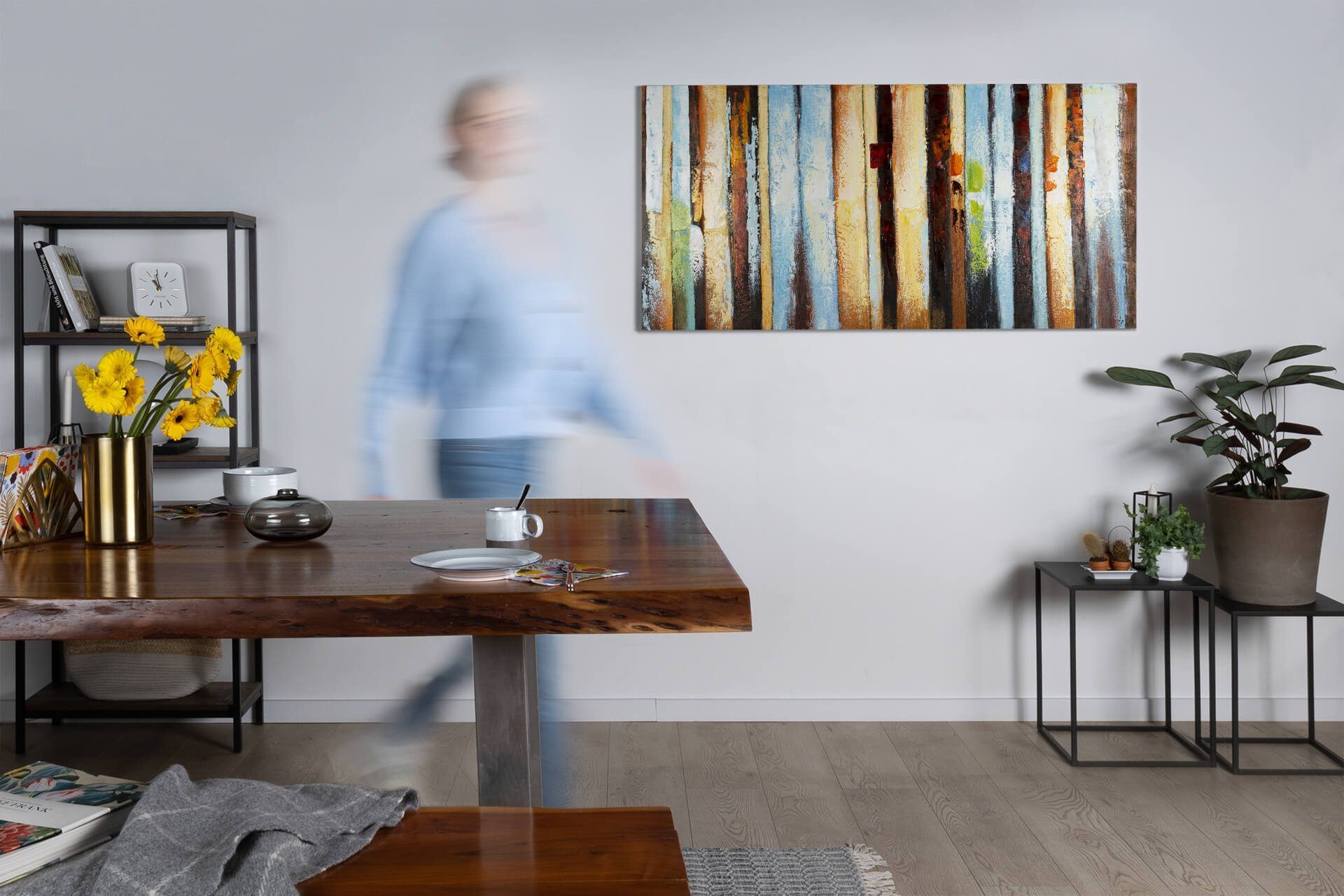 KUNSTLOFT Stufen Wandbild cm, Vollendung 140x70 Gemälde der 100% HANDGEMALT Wohnzimmer Leinwandbild