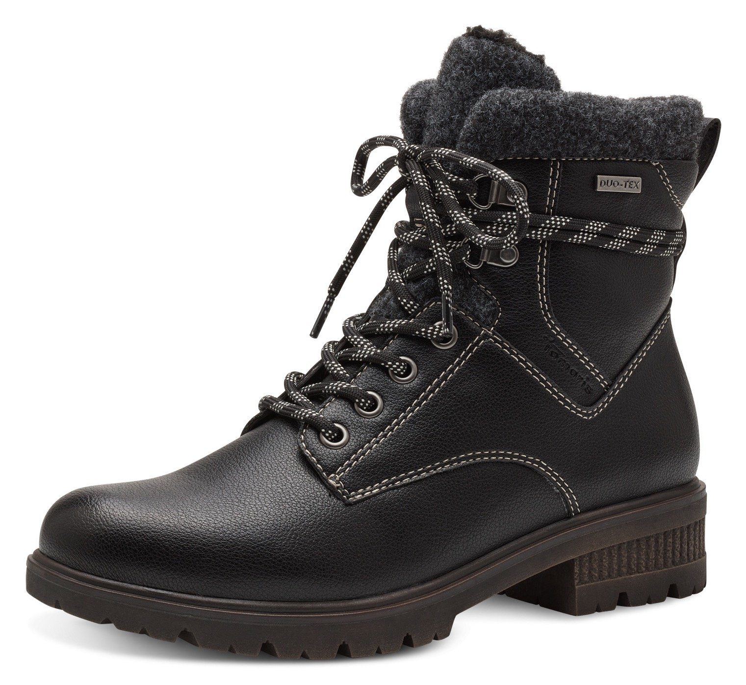 mit Schwarz (BLACK) Winterboots DUO-TEX-Ausstattung Tamaris