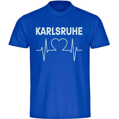 multifanshop T-Shirt Herren Karlsruhe - Herzschlag - Männer