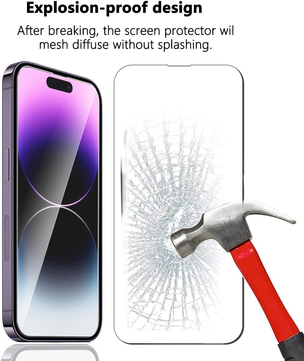 MSM Displayschutzglas 2X Schutzglas (Display + Kamera) für iPhone 14 Pro Max Panzerfolie – Bild 3 von 5
