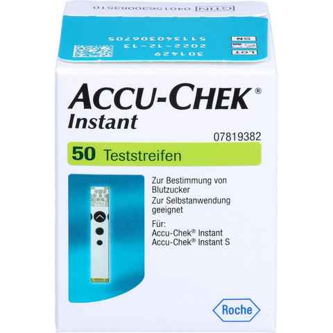 Roche Blutzucker-Teststreifen ACCU-CHEK® Instant Teststreifen, Spar-Set 50-St., Diabeteskontrolle