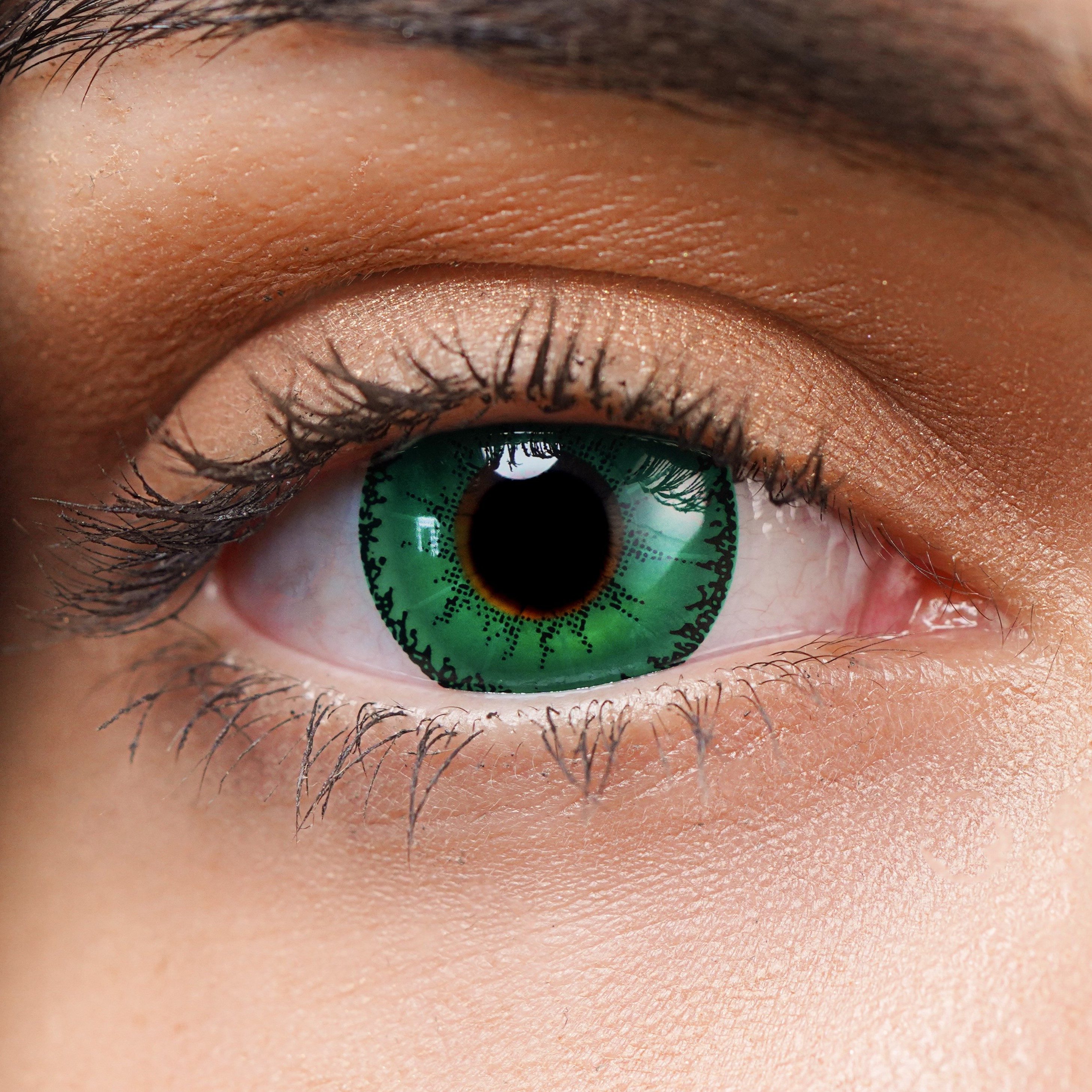 Charmiga Farblinsen Farbige Kontaktlinsen grün ohne Stärke, Halloween, Devil Green, Crazy Kontaktlinsen