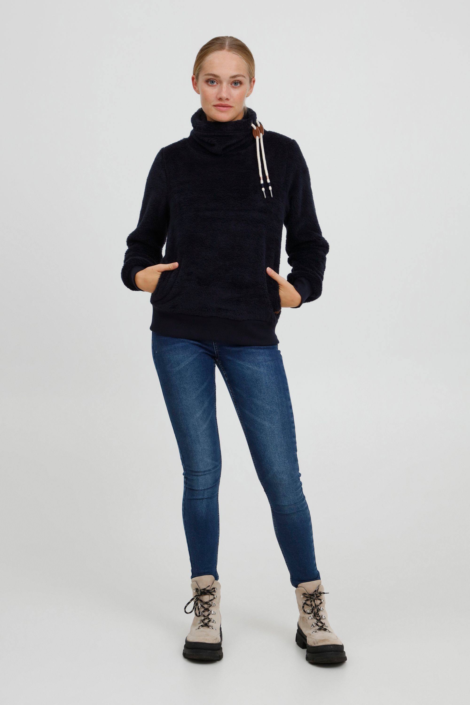 OXMO Fleecepullover OXAnniki Fleecepullover mit Stehkragen günstig online kaufen