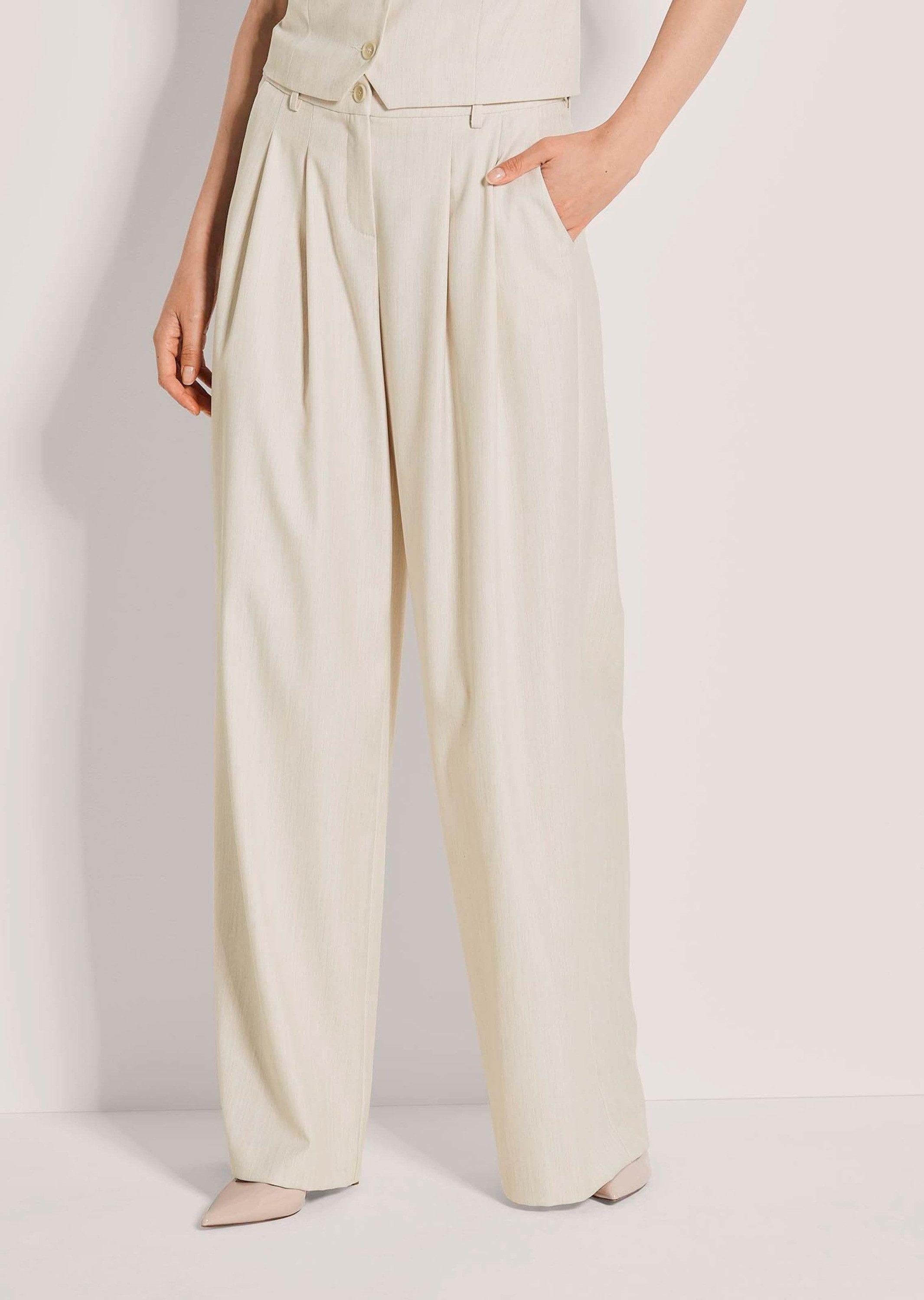 MADELEINE Stoffhose Bundfaltenhose mit weitem Bein Stoffhose mit Formbund, günstig online kaufen