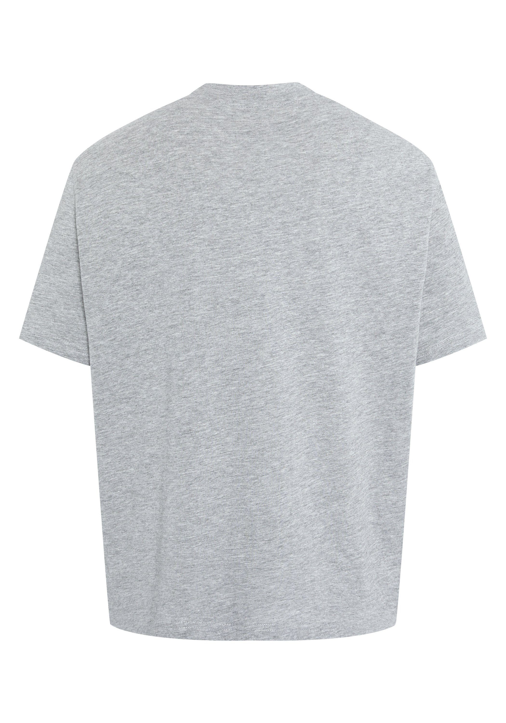 Oklahoma Jeans Print-Shirt Neutral Gray Melange Desert-Motiv 17-4402M mit