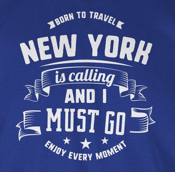Shirtracer T-Shirt New York is calling and I must go Weiß Stadt und City Outfit