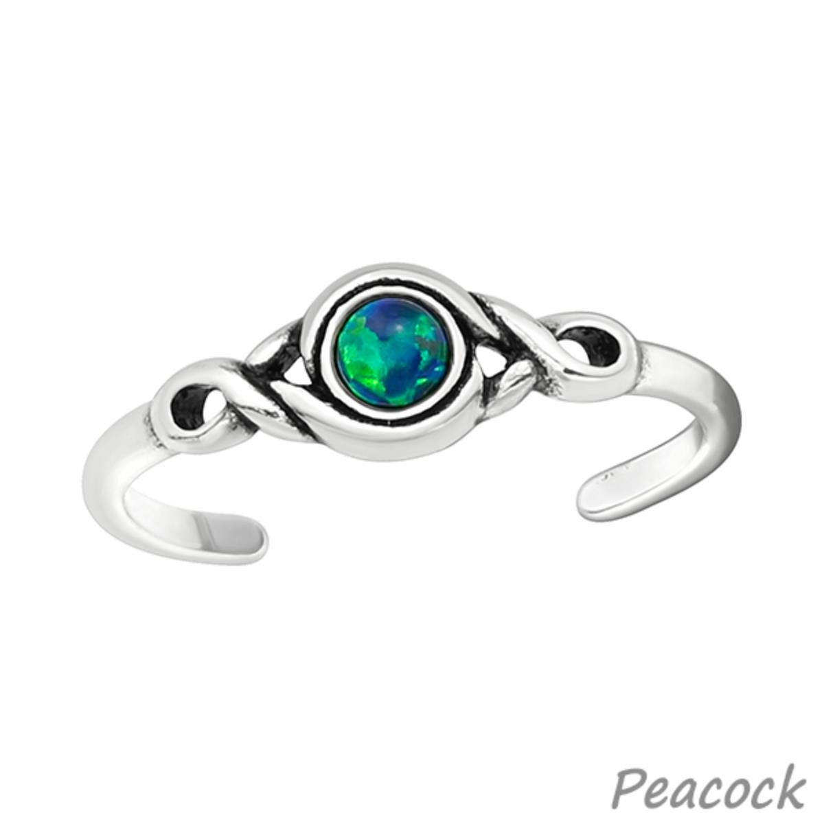 Order & Smile Schmuck Zehenring Zehenring Silber 925: Zehring mit Opal, gestempelt