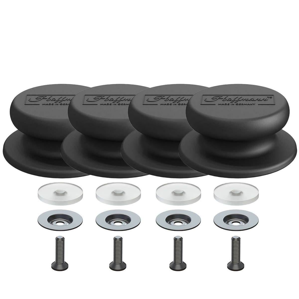 Hoffmann Germany Deckelgriff Ersatz Deckelknauf 4er Set, backofenfest, inkl. Schraube (Set, 4-St., 4x Deckelknauf inkl. Unterlegscheibe und Schraube), Universal, Unterlegscheibe & Schraube inklusive, 240°C