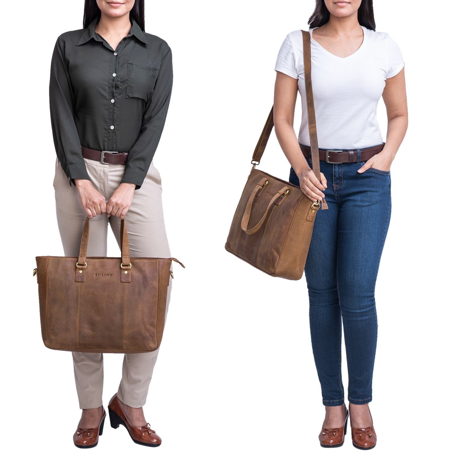 STILORD Handtasche "Emmeline" Shopper Tasche Leder Business Damen Aktentasche