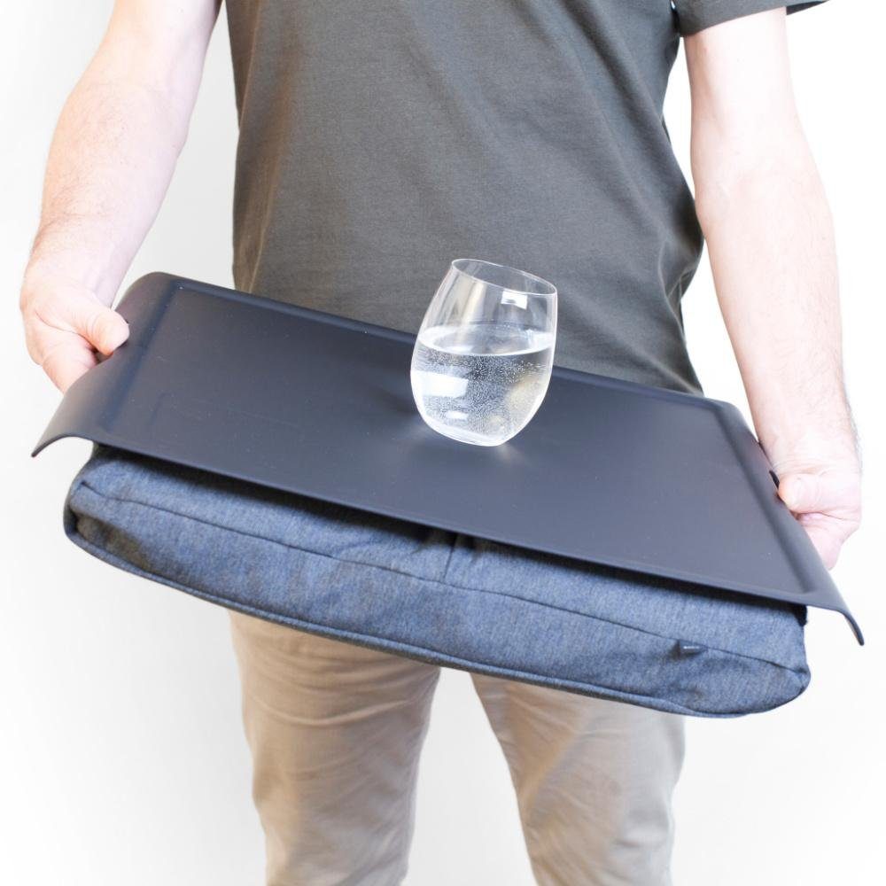 Schwarz-Grau Tablett Knietablett Laptray Anti-Slip Bosign (L) Laptop