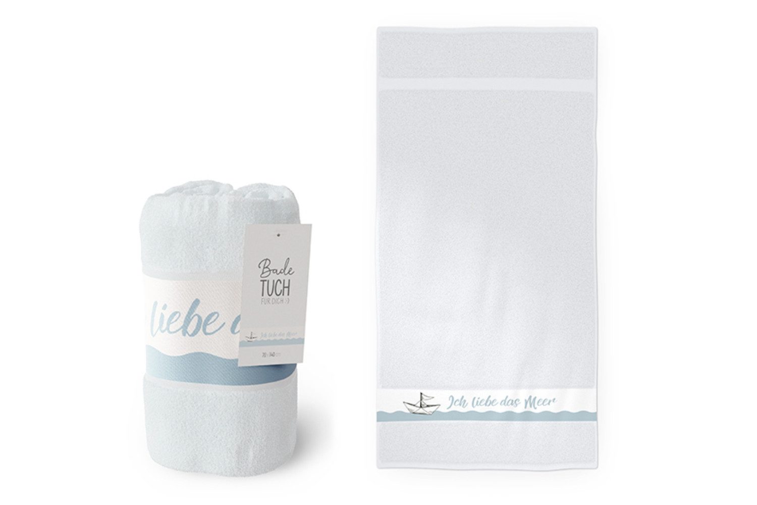 La Vida Geschenk für Dich Badetuch La Vida Badetuch für Dich, Serie Maritim, 100% Baumwolle