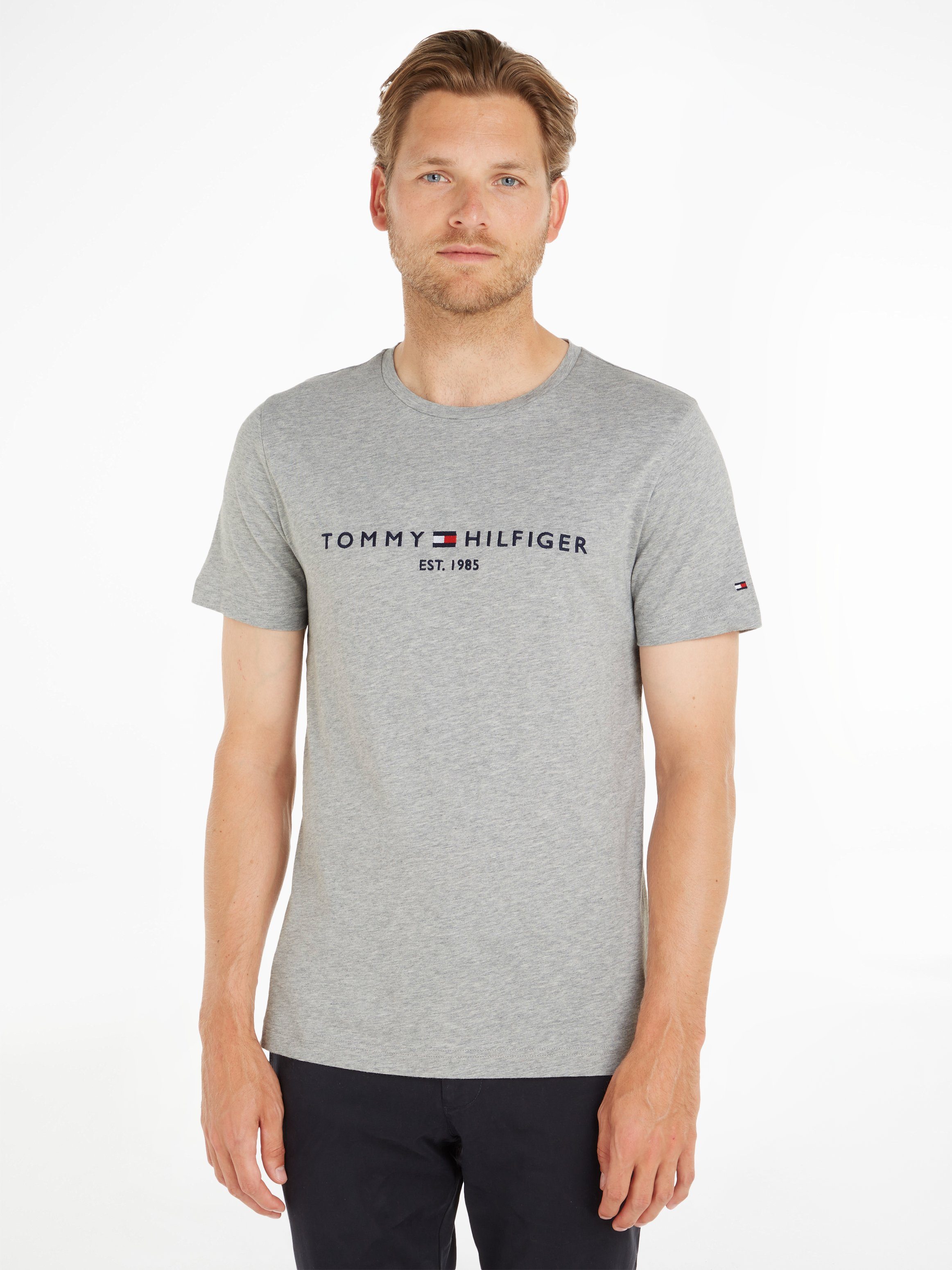 Tommy Hilfiger T-Shirt TOMMY FLAG HILFIGER TEE cloud htr