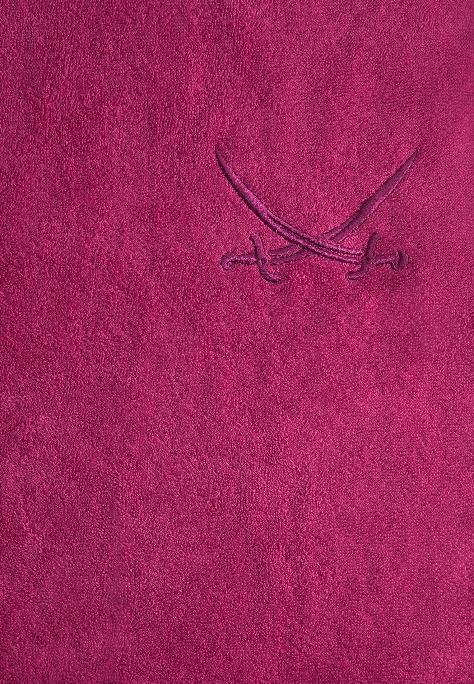 ohne Verrutschen, mit mit hautfreundlich, 75x200 Saunatuch gesticktem Living Sansibar cm, pink Umschlag Sylt Sansibar pflegeleicht Säbel, Liegenauflage Schonbezug SANSIBAR