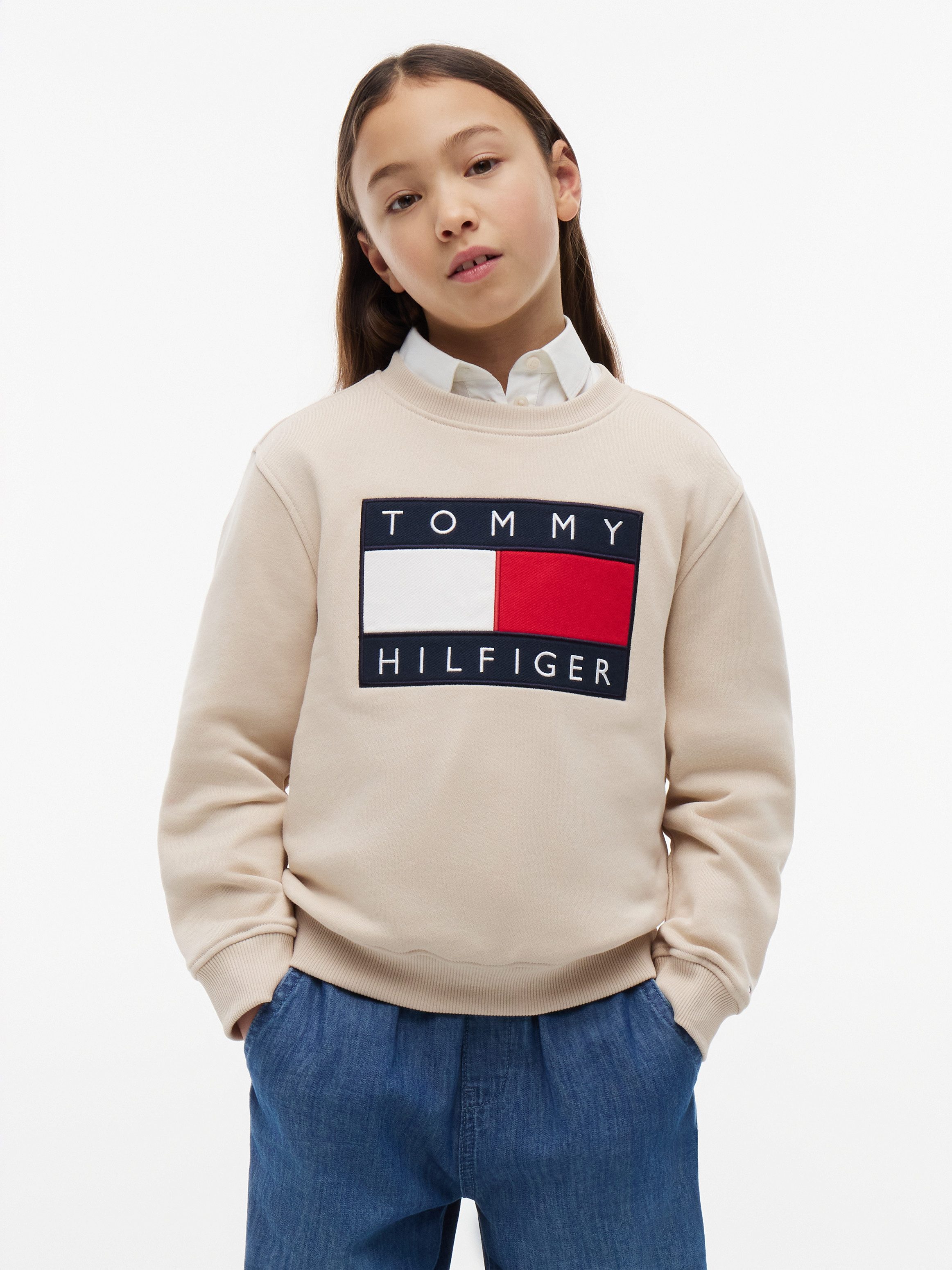 Tommy Hilfiger Sweatshirt Regular Fit, Kinder bis 16 Jahre, Logo-Applikation