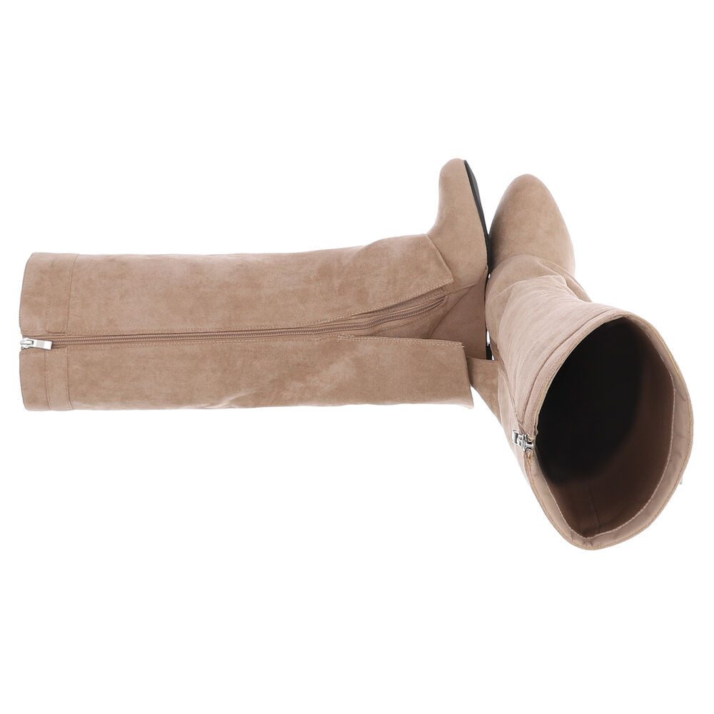 Ital-Design Elegante Überknie-Stiefel mit Komfort und modernem Design Keils günstig online kaufen