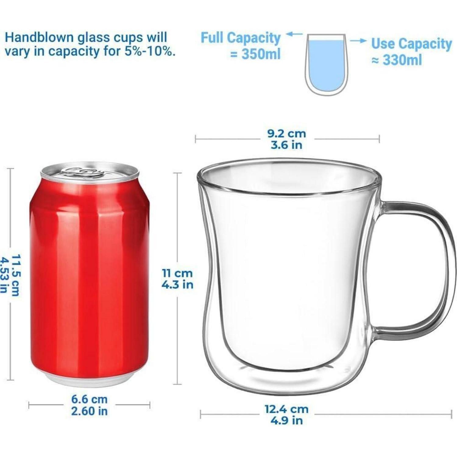 LuxusKollektion Latte-Macchiato-Glas Doppelwandige Latte Macchiato Gläser Set 6er 350ml Borosilikatglas mit