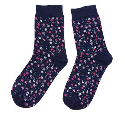 WERI SPEZIALS Strumpfhersteller GmbH Basicsocken Damen Socken >>Blumen Motive<< aus Baumwolle (1-Paar)