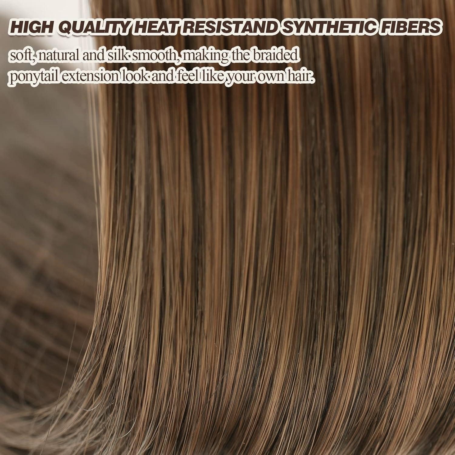 LuxusKollektion Kunsthaar-Extension 66cm geflochtene Pferdeschwanz-Verlängerung, 2/30# Warmes Brünett