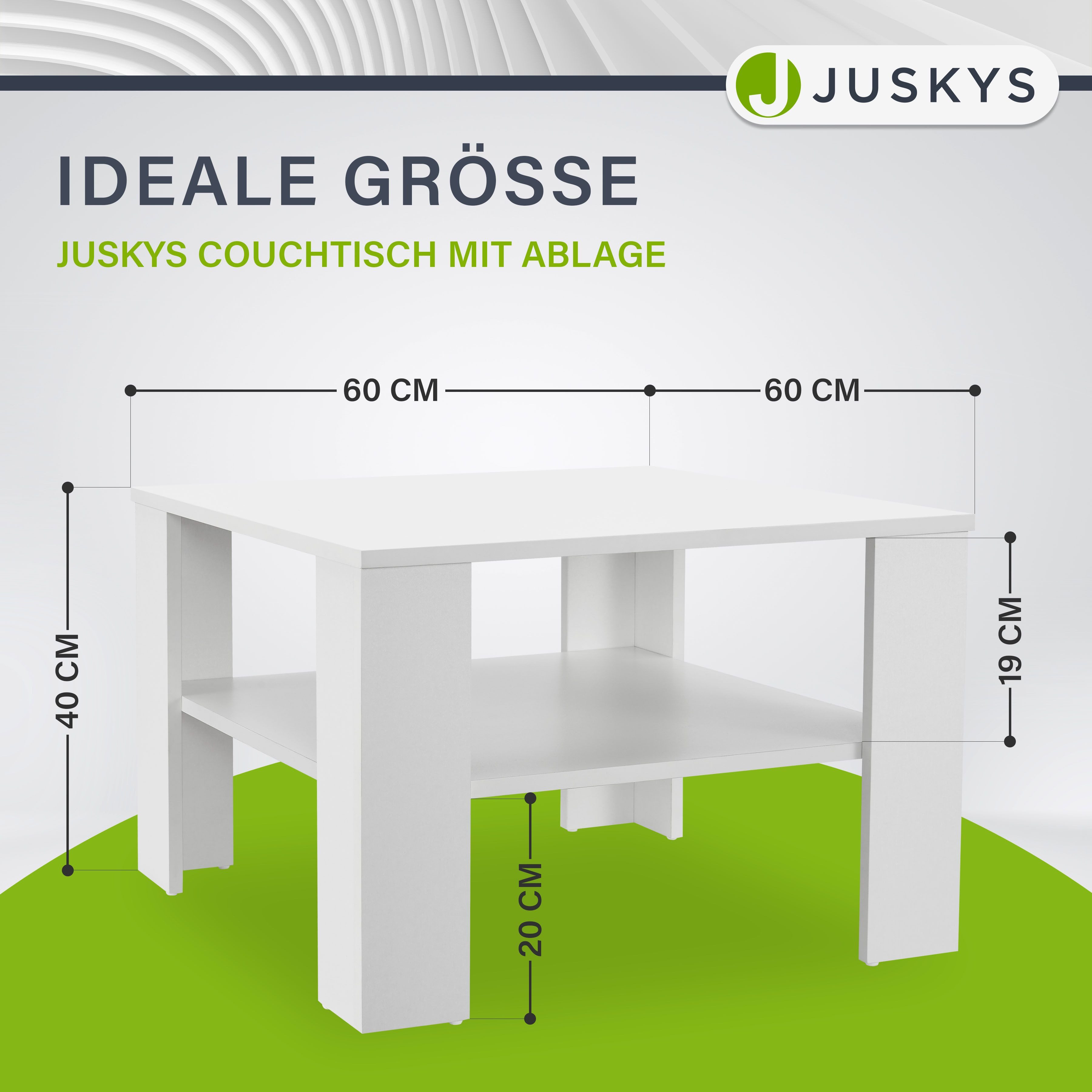 Juskys Couchtisch, Weiß mit Melaminbeschichtung günstig online kaufen