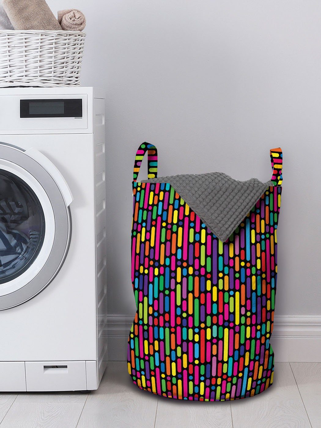 Abakuhaus Wäschesäckchen geometrische Griffen Zusammenfassung Kordelzugverschluss für mit Waschsalons, Bunt Wäschekorb