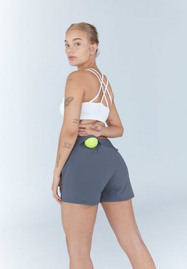 SPORTKIND Funktionsshorts Advantage Tennis Shorts mit Ballhalter Mädchen & Damen grau