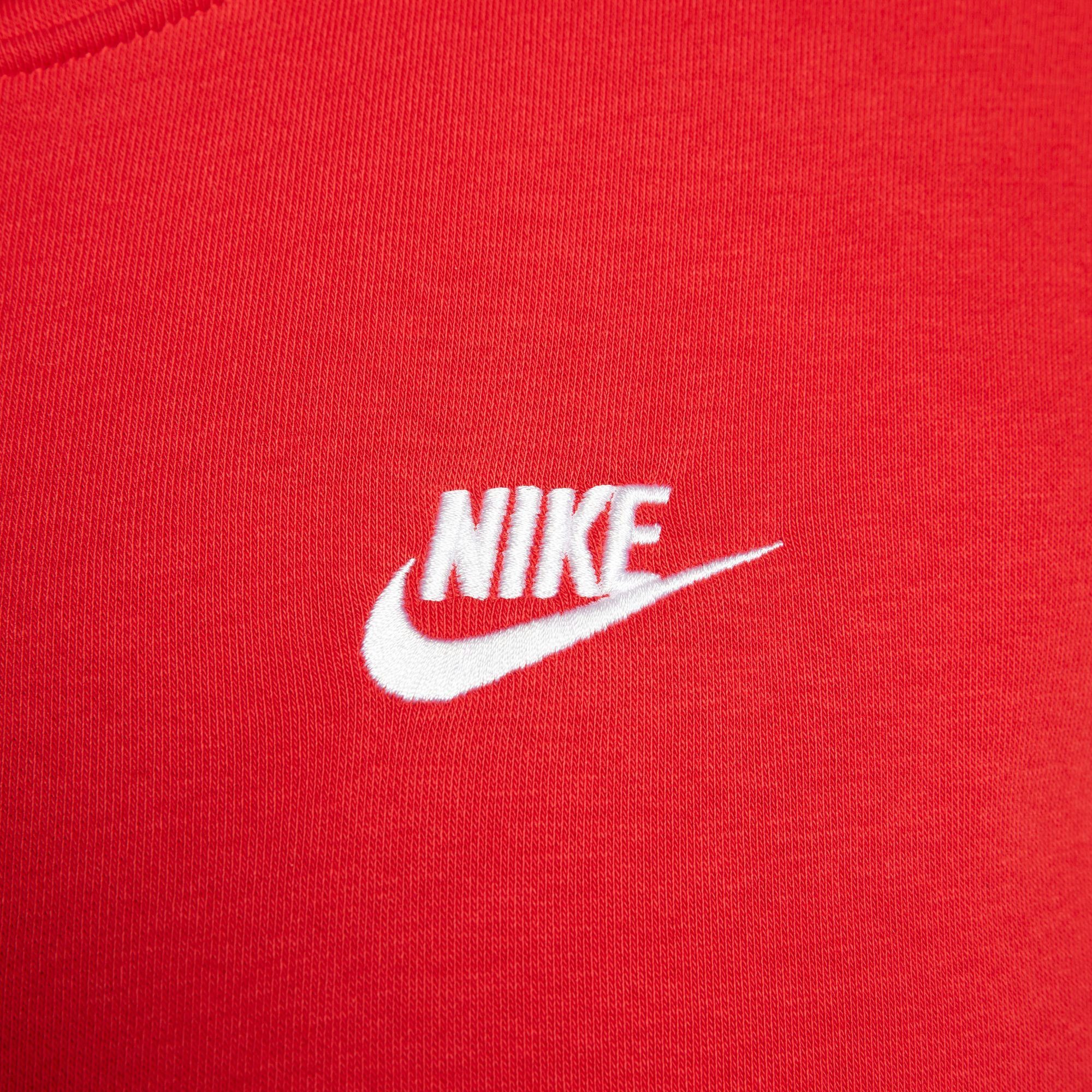 Nike SIZE) PULLOVER Kapuzensweatshirt HOODIE RED/WHITE WOMEN'S FLEECE Sportswear CLUB (PLUS UNIVERSITY