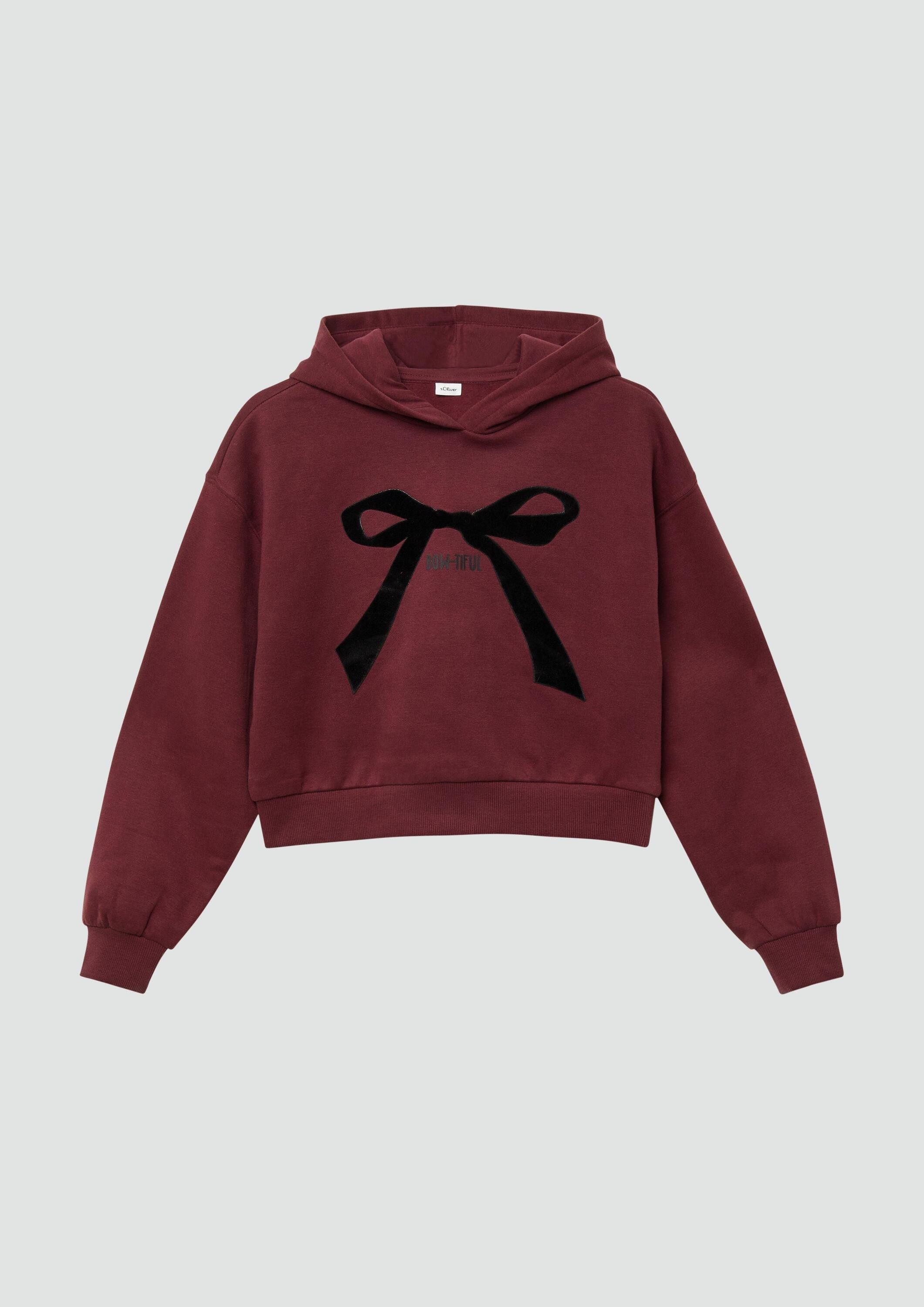 s.Oliver Sweatshirt Sweatshirt Kuscheliger cropped Oversize Hoodie mit Print