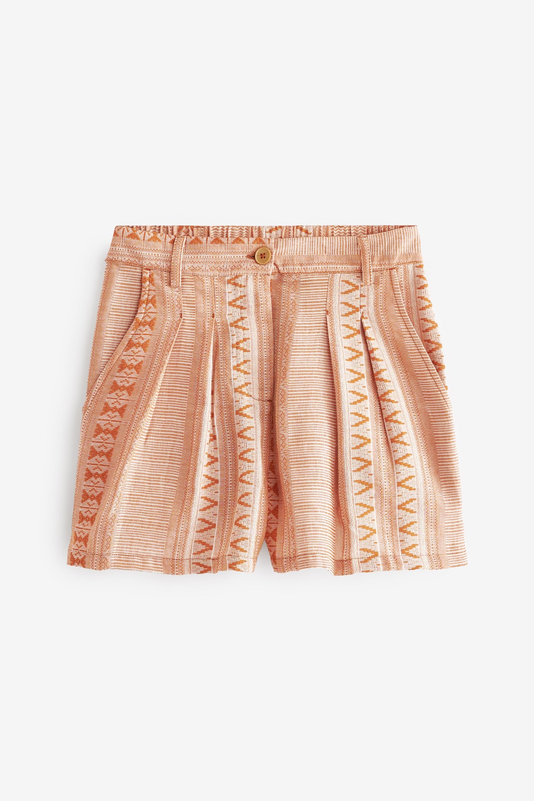 Next Shorts Jacquard-Shorts aus Baumwollgemisch (1-tlg) Orange Rust