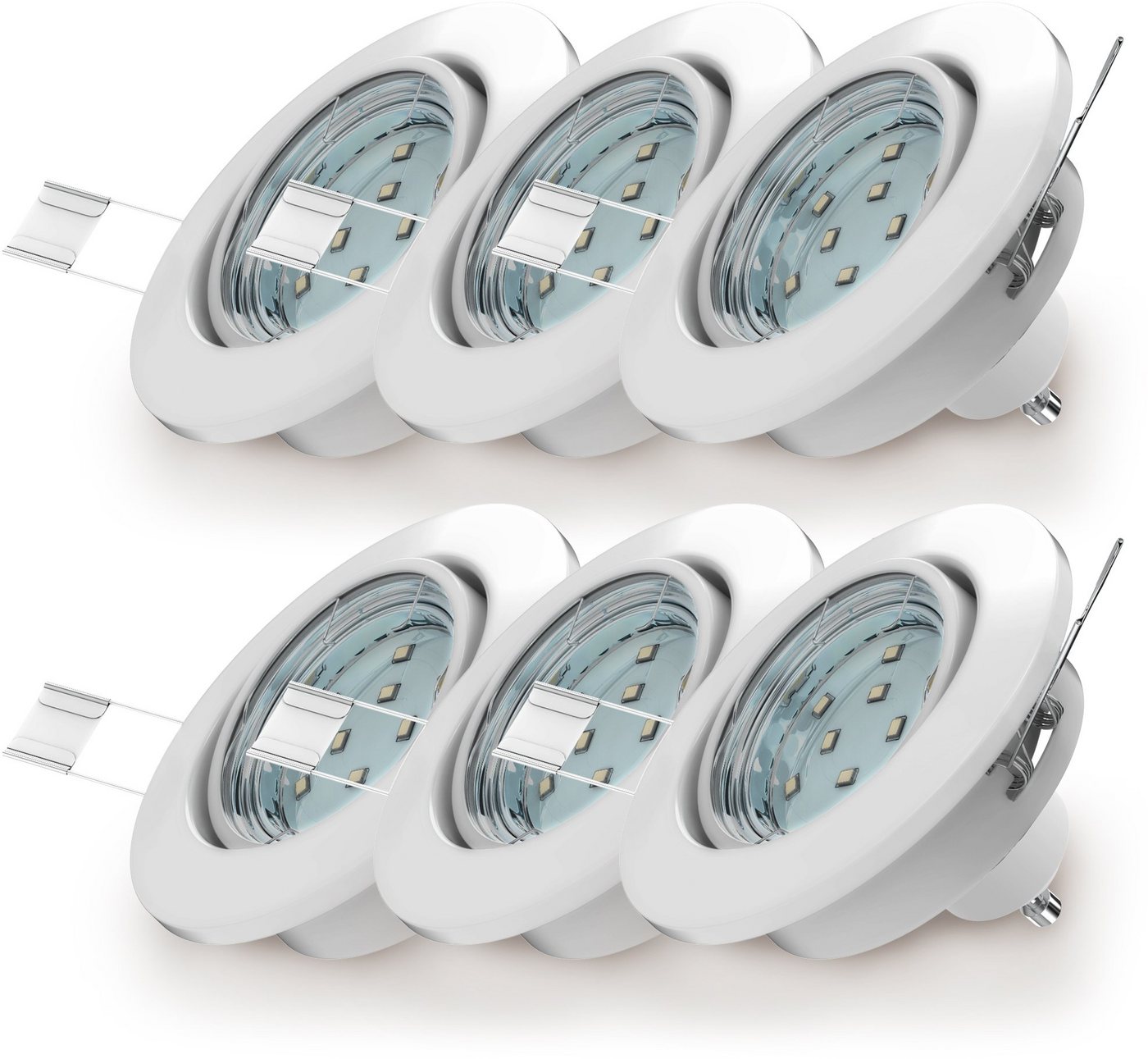 B.K.Licht LED Einbauleuchte »Hila«, LED Einbaustrahler schwenkbar weiß GU10 Decken-Spot Einbauspot 6er SET-HomeTrends