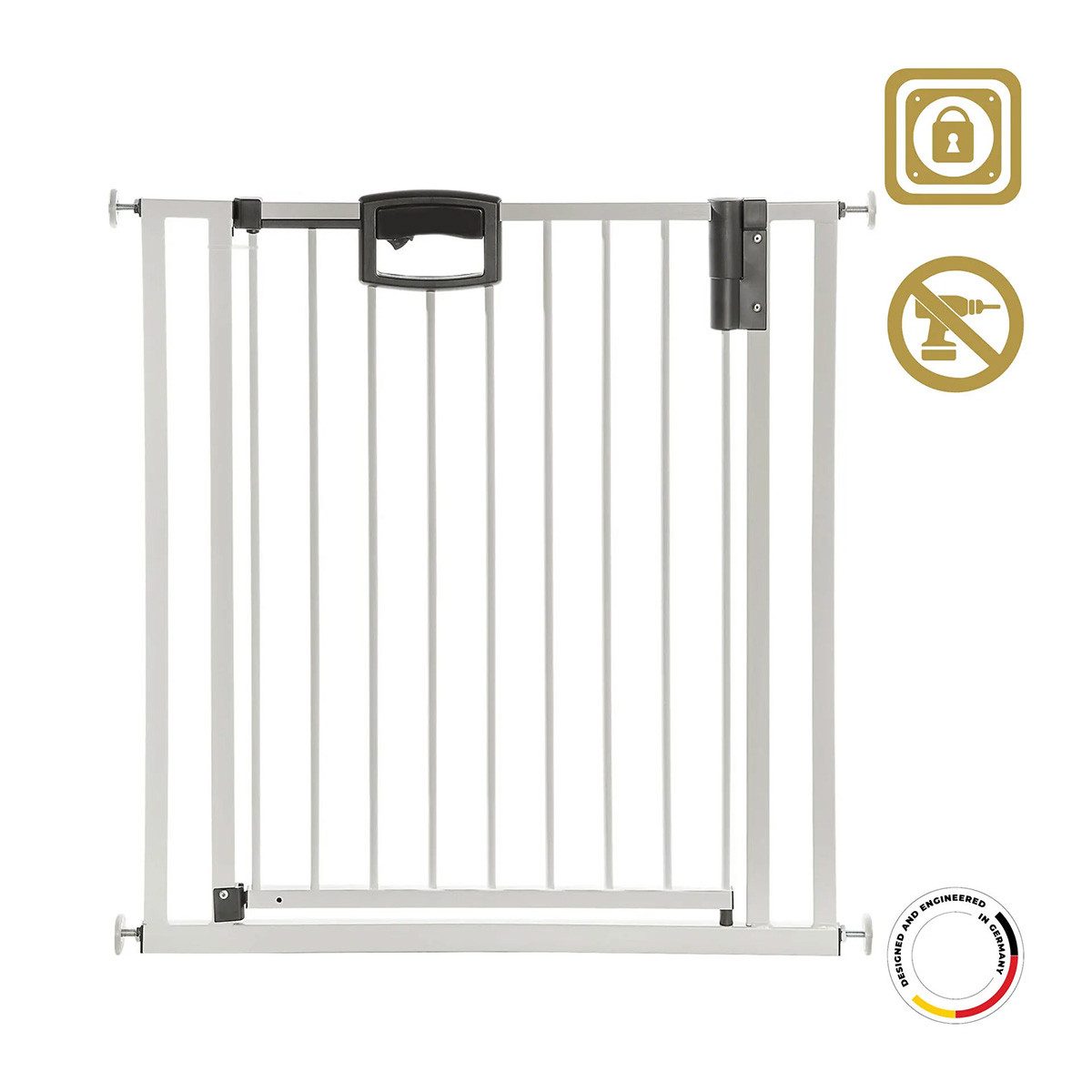 Geuther Türschutzgitter 4791 Easylock Plus Metall Weiß, 68-76cm