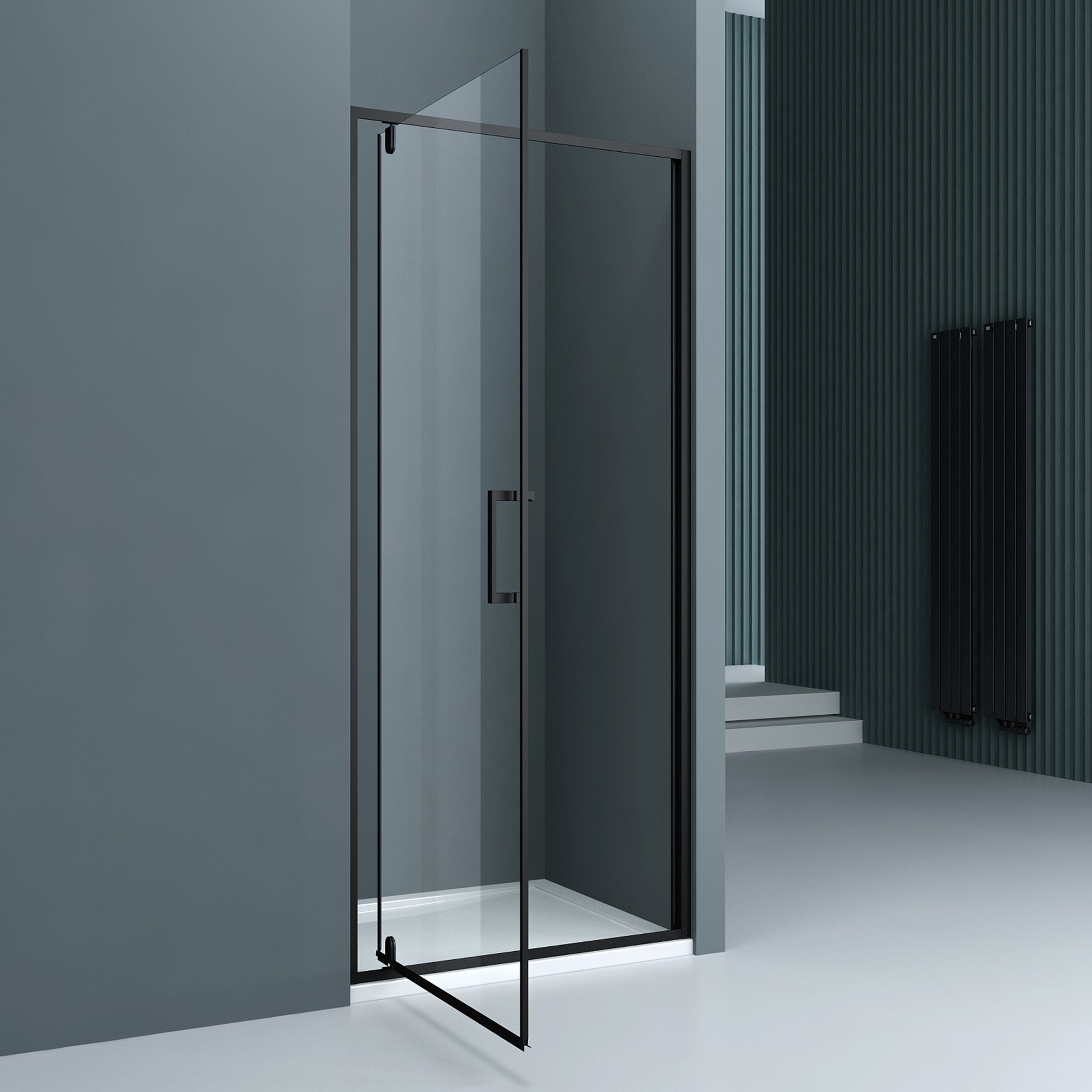 doporro Dusch-Falttür Duschtür Nischentür dusche 8mm ESG mit Nano 200cm Teramo61K, 75x200 cm, Sicherheitsglas, 15mm Verstellbereich