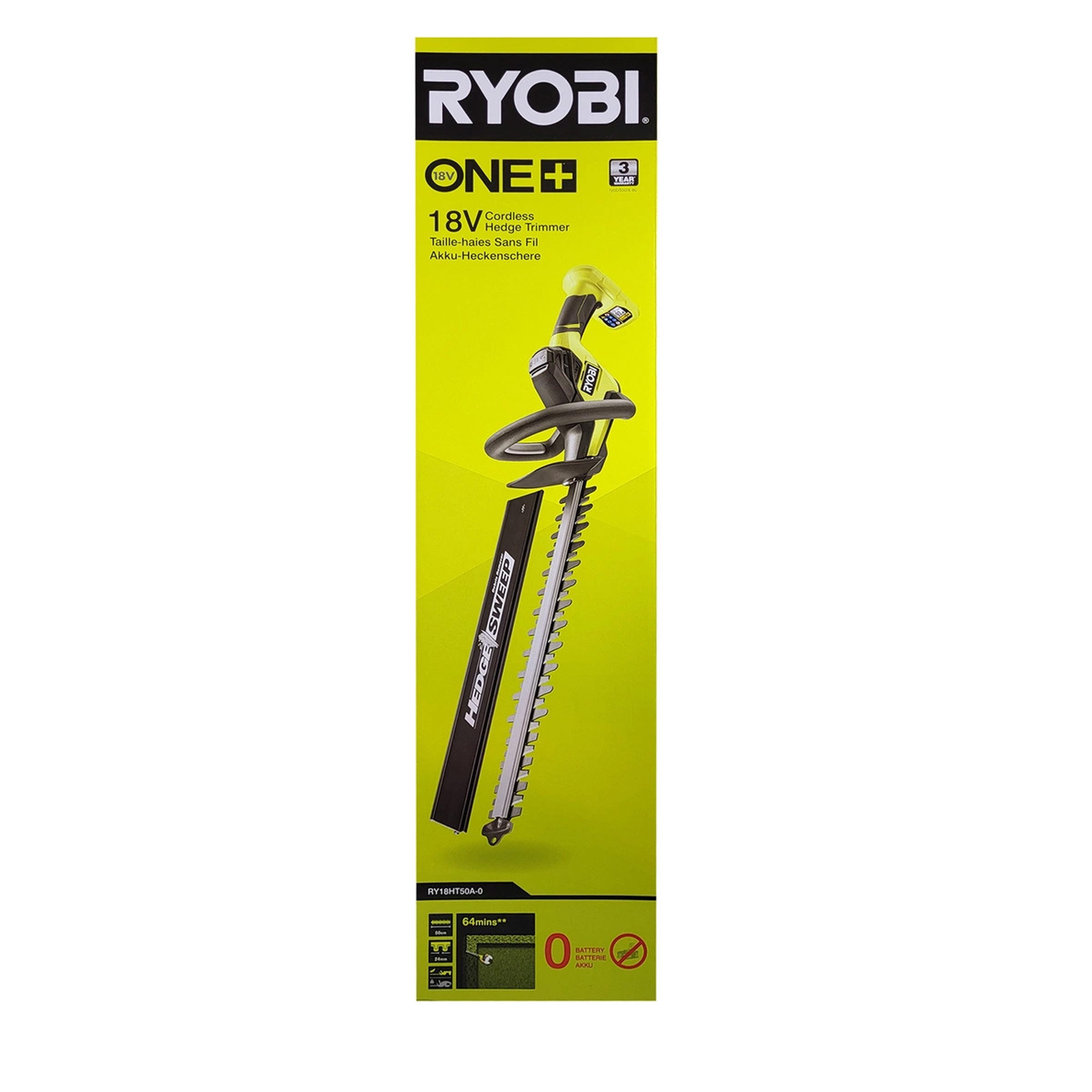RYOBI Gartenpflege-Set Ryobi RY18HT50A-0 Heckenschere 18V 50 cm ohne Akku