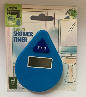 WestCraft Badezimmeruhr analoger 5 Minuten Shower Timer - Sanduhr mit Saugnapf für die Dusche (aus Holz & Kunststoff)