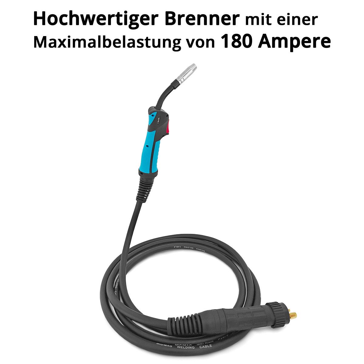 STAHLWERK Elektrowerkzeug-Set MIG MAG Schweißbrenner AK 15 Schweißpistole 180 A mit Brennerhalter
